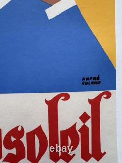 Affiche originale Vin Chaudsoleil ANDRÉ ROLAND années 60