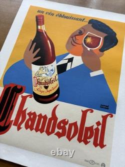 Affiche originale Vin Chaudsoleil ANDRÉ ROLAND années 60