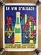 Affiche Originale Vin D'alsace 1960 Omnès