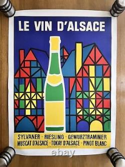 Affiche originale Vin d'Alsace 1960 Omnès