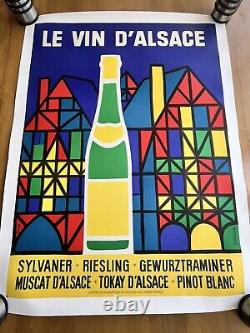 Affiche originale Vin d'Alsace 1960 Omnès