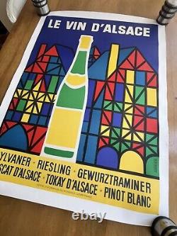 Affiche originale Vin d'Alsace 1960 Omnès