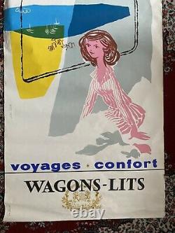 Affiche originale Wagons-Lits voyage confort