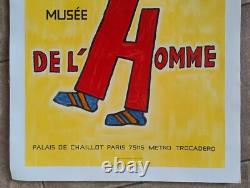 Affiche originale allée aux Musée de l'homme de Savignac 1981