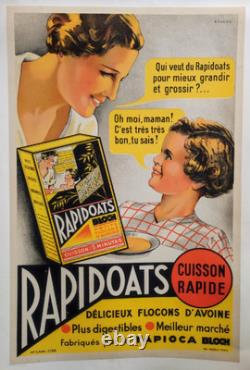 Affiche originale ancienne 1936 Rapidoats flocons d'avoine /RS422