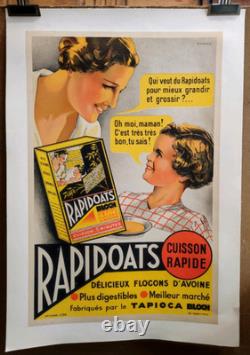 Affiche originale ancienne 1936 Rapidoats flocons d'avoine /RS422
