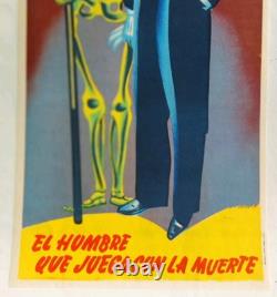 Affiche originale ancienne 1959 Profesor ALBA magicien squelette /RS11