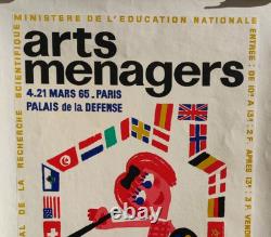 Affiche originale ancienne 1965 Moulinex Arts Ménagers par Francis Bernard /RS15