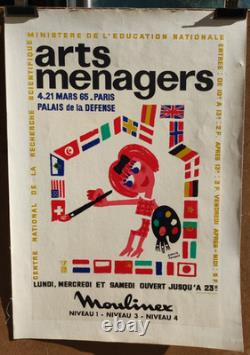 Affiche originale ancienne 1965 Moulinex Arts Ménagers par Francis Bernard /RS15