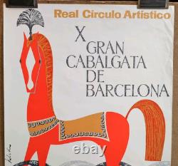 Affiche originale ancienne 1968 X Gran Cabalgata de Barcelona /RS362