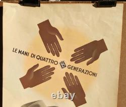 Affiche originale ancienne BARBISIO Chapeaux Gants Italia /RS62
