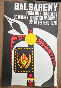 Affiche originale ancienne Balsareny 1976 Festa dels Traginers. /RS357