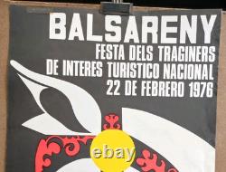 Affiche originale ancienne Balsareny 1976 Festa dels Traginers. /RS357
