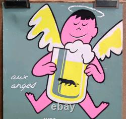 Affiche originale ancienne Bière aux anges avec Pantherpils /RS309