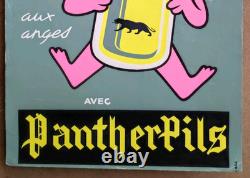 Affiche originale ancienne Bière aux anges avec Pantherpils /RS309