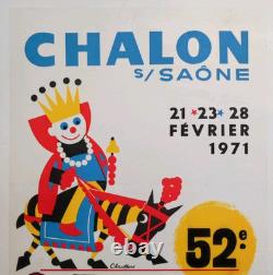 Affiche originale ancienne CARNAVAL 1971 Chalon sur Saône /RS217
