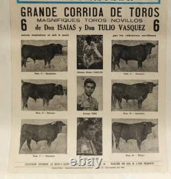 Affiche originale ancienne CORRIDA Fête de Roquefort 1956 /RS13