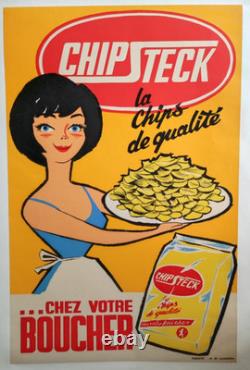 Affiche originale ancienne ChipSteck la Chips de qualité /RS411