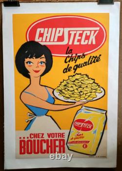 Affiche originale ancienne ChipSteck la Chips de qualité /RS411