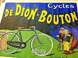 Affiche originale ancienne Cycles DE DION BOUTON