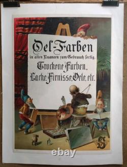 Affiche originale ancienne Del-Farben Trockene Farben Allemagne couleur/RS334