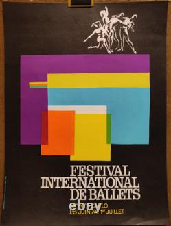 Affiche originale ancienne Festival International de Ballets à Monaco /RS576