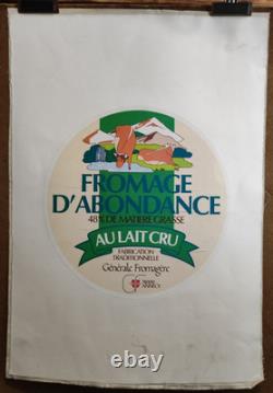 Affiche originale ancienne Fromage d'Abondance au lait cru Annecy /RS457