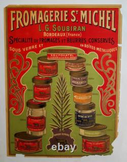 Affiche originale ancienne Fromagerie St. Michel L. G. Soubiran Bordeaux /RS403
