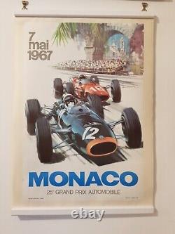 Affiche originale ancienne Grand Prix de MONACO 1967