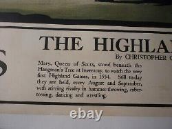 Affiche originale ancienne Highland games London midland scottish 1930