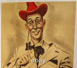 Affiche originale ancienne Jacques Meyran qu'y dit. Le gars! . /RS78