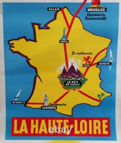 Affiche originale ancienne LA HAUTE LOIRE /RS227