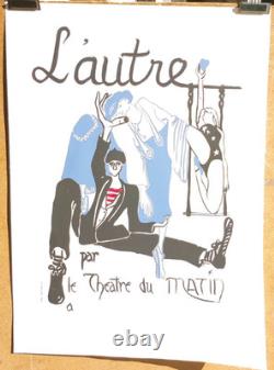 Affiche originale ancienne L'AUTRE Théâtre du Matin J. Bellan /RS71