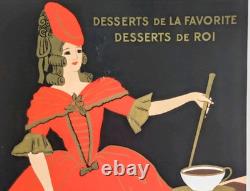 Affiche originale ancienne La Favorite desserts de Roi établis. Drocourt /RS453