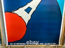 Affiche originale ancienne La Marine à la Tour Eiffel de N. Joubert 1985