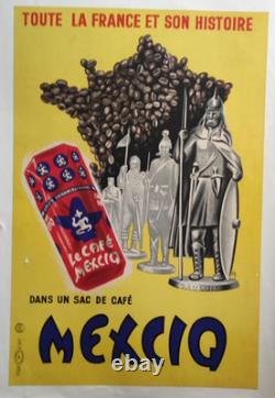 Affiche originale ancienne Le Café Mexciq toute la France et son histoire /RS341