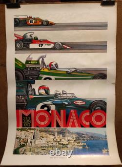 Affiche originale ancienne Monaco Grand Prix /RS511