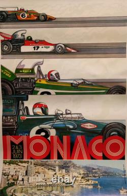 Affiche originale ancienne Monaco Grand Prix /RS511