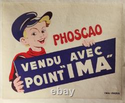 Affiche originale ancienne PHOSCAO IMA Paris /RS32