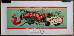 Affiche originale ancienne Prunes D'Ente P. Dizel Villeneuve sur Lot /RS410