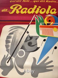 Affiche originale ancienne Publicitaire RADIOLA René RAVO années 60