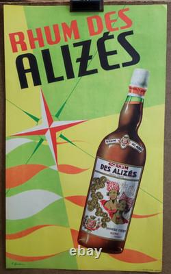 Affiche originale ancienne Rhum des Alizés Meymac Corrèze /RS340