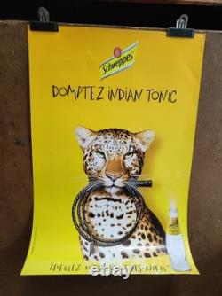 Affiche originale ancienne Scheppes Domptez Indian Tonic /RS352