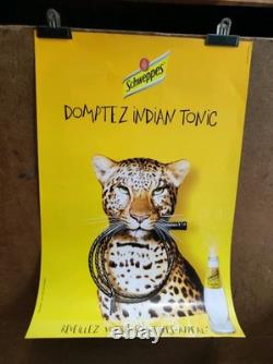 Affiche originale ancienne Scheppes Domptez Indian Tonic /RS352