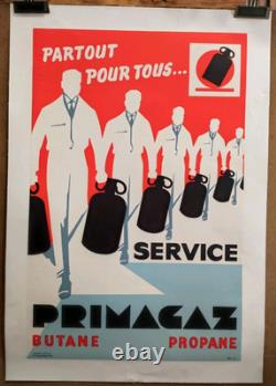 Affiche originale ancienne Service Primagaz Butane Propane /RS431