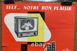 Affiche originale ancienne Télévision GRAMMONT /RS195