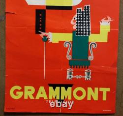 Affiche originale ancienne Télévision GRAMMONT /RS195