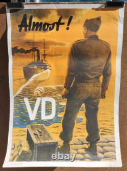 Affiche originale ancienne VD Almost! Armée Américaine par Schiffers /RS20