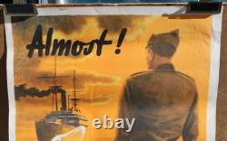 Affiche originale ancienne VD Almost! Armée Américaine par Schiffers /RS20