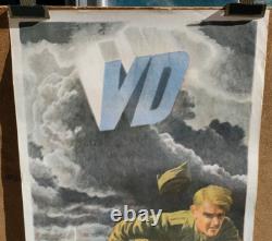 Affiche originale ancienne VD TAKE CARE Armée Américaine par Schiffers /RS19